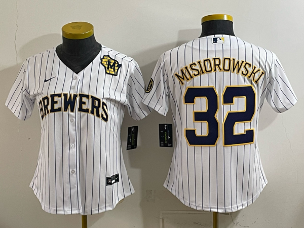 Brewers #32 Jacob Misiorowski White Pinstripe Vintage Baseball Jersey New Cool Base Stitched MLB Jersey KKD040 – 2026–27