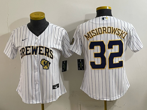 Brewers #32 Jacob Misiorowski White Pinstripe Vintage Baseball Jersey New Cool Base Stitched MLB Jersey KKD041 – 2026–27