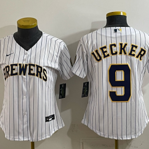 Brewers #9 Bob Uecker White Pinstripe Vintage Baseball Jersey New Cool Base Stitched MLB Jersey KKD042 – 2026–27