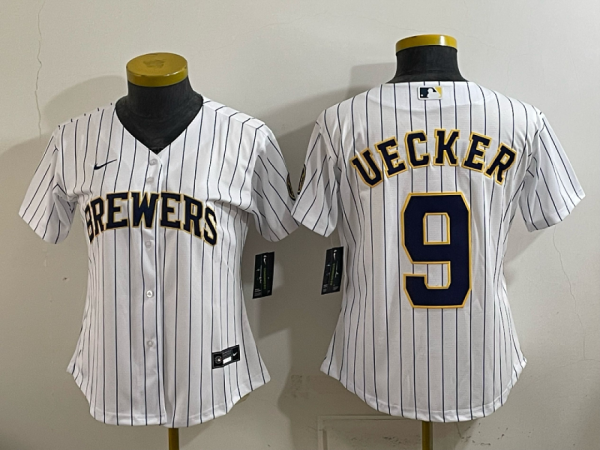 Brewers #9 Bob Uecker White Pinstripe Vintage Baseball Jersey New Cool Base Stitched MLB Jersey KKD042 – 2026–27