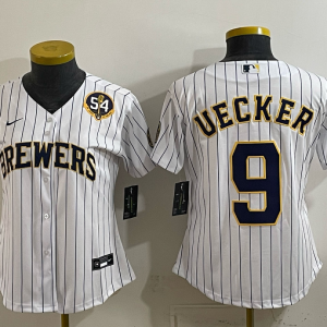 Brewers #9 Bob Uecker White Pinstripe Vintage Baseball Jersey New Cool Base Stitched MLB Jersey KKD043 – 2026–27