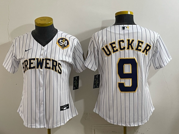 Brewers #9 Bob Uecker White Pinstripe Vintage Baseball Jersey New Cool Base Stitched MLB Jersey KKD043 – 2026–27
