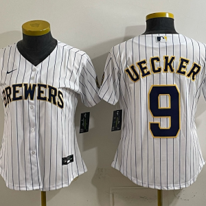 Brewers #9 Bob Uecker White Pinstripe Vintage Baseball Jersey New Cool Base Stitched MLB Jersey KKD044 – 2026–27