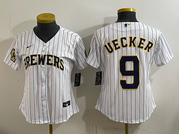 yp251776016-044 Brewers #9 Bob Uecker White Pinstripe Vintage Baseball Jersey New Cool Base Stitched MLB Jersey KKD044 – 2026–27