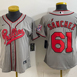 Phillies #61 Cristopher Sánchez Gray Throwback Baseball Jersey New Cool Base Stitched MLB Jersey KKD048 – 2026–27