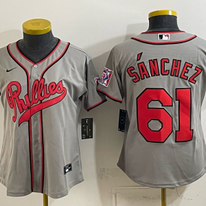 Phillies #61 Cristopher Sánchez Gray Throwback Baseball Jersey New Cool Base Stitched MLB Jersey KKD049 – 2026–27
