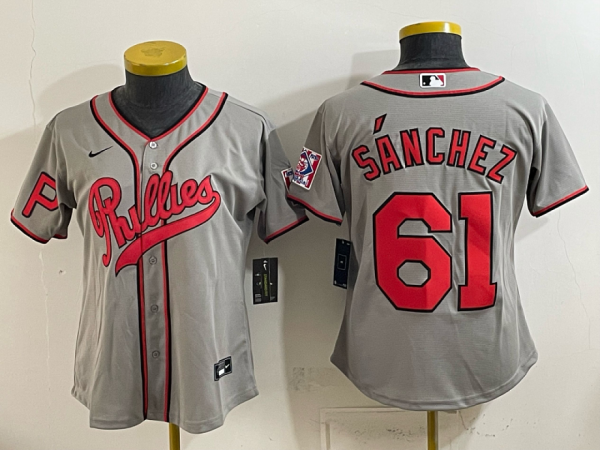 Phillies #61 Cristopher Sánchez Gray Throwback Baseball Jersey New Cool Base Stitched MLB Jersey KKD049 – 2026–27