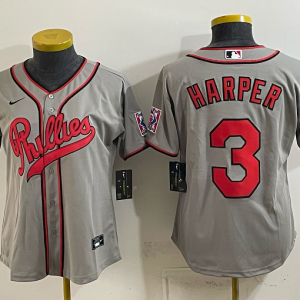 Phillies #3 Bryce Harper Gray Throwback Baseball Jersey New Cool Base Stitched MLB Jersey KKD052 – 2026–27