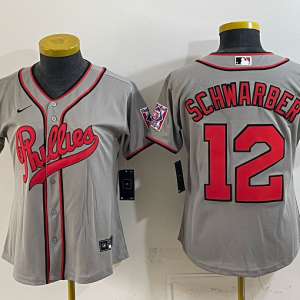 yp251776016-055 Phillies #12 Kyle Schwarber Gray Throwback Baseball Jersey New Cool Base Stitched MLB Jersey KKD055 – 2026–27