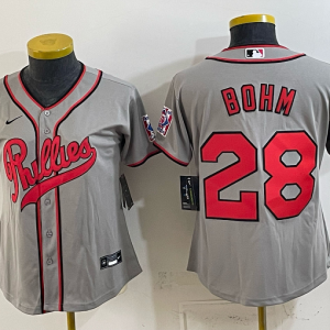 Phillies #28 Alec Bohm Gray Throwback Baseball Jersey New Cool Base Stitched MLB Jersey KKD056 – 2026–27