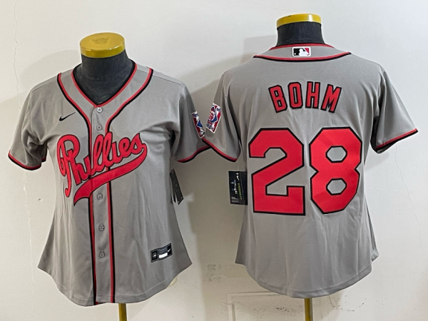 Phillies #28 Alec Bohm Gray Throwback Baseball Jersey New Cool Base Stitched MLB Jersey KKD056 – 2026–27