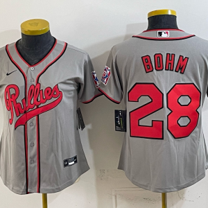 Phillies #28 Alec Bohm Gray Throwback Baseball Jersey New Cool Base Stitched MLB Jersey KKD057 – 2026–27