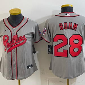 Phillies #28 Alec Bohm Gray Throwback Baseball Jersey New Cool Base Stitched MLB Jersey KKD058 – 2026–27