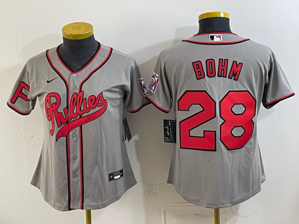 Phillies #28 Alec Bohm Gray Throwback Baseball Jersey New Cool Base Stitched MLB Jersey KKD058 – 2026–27