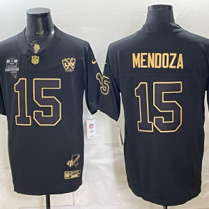 Raiders #15 Mendoza Black Gold Lettering Throwback Football Jersey Men’s Stitched NFL Elite Jersey KKC002 – 2026–27