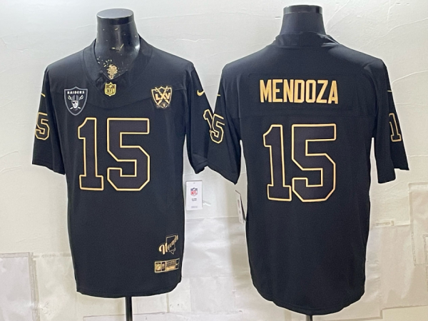 yp251957042-003 Raiders #15 Mendoza Black Gold Lettering Throwback Football Jersey Men’s Stitched NFL Elite Jersey KKC003 – 2026–27
