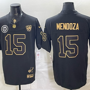 Raiders #15 Mendoza Black Gold Lettering Throwback Football Jersey Men’s Stitched NFL Elite Jersey KKC006 – 2026–27