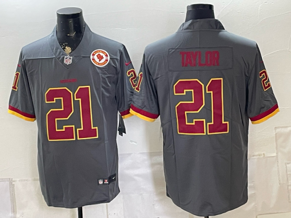 yp251957042-010 Commanders #21 Sean Taylor Gray Commemorative Patch Football Jersey Men’s Stitched NFL Elite Jersey KKC010 – 2026–27