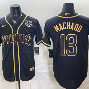 Padres #13 Manny Machado Navy Blue Gold Lettering Vintage Baseball Jersey New Cool Base Stitched MLB Jersey KKC011 – 2026–27