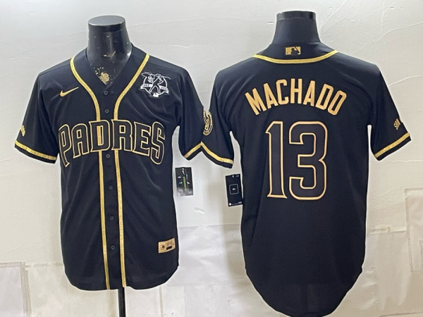 Padres #13 Manny Machado Navy Blue Gold Lettering Vintage Baseball Jersey New Cool Base Stitched MLB Jersey KKC011 – 2026–27