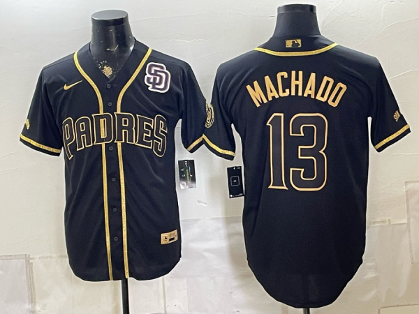 Padres #13 Manny Machado Navy Blue Gold Lettering Vintage Baseball Jersey New Cool Base Stitched MLB Jersey KKC012 – 2026–27