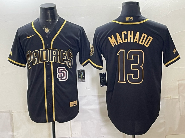 Padres #13 Manny Machado Navy Blue Gold Lettering Vintage Baseball Jersey New Cool Base Stitched MLB Jersey KKC013 – 2026–27