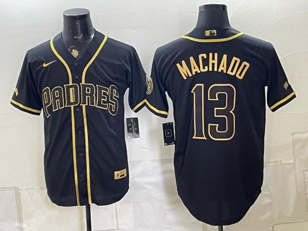 Padres #13 Manny Machado Navy Blue Gold Lettering Vintage Baseball Jersey New Cool Base Stitched MLB Jersey KKC014 – 2026–27