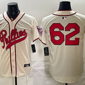 Phillies #62 Cream Vintage Baseball Jersey New Cool Base Stitched MLB Jersey KKC017 – 2026–27