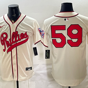 Phillies #59 Cream Vintage Baseball Jersey New Cool Base Stitched MLB Jersey KKC019 – 2026–27