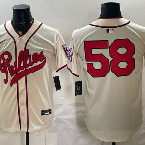 Phillies #58 Cream Vintage Baseball Jersey New Cool Base Stitched MLB Jersey KKC020 – 2026–27
