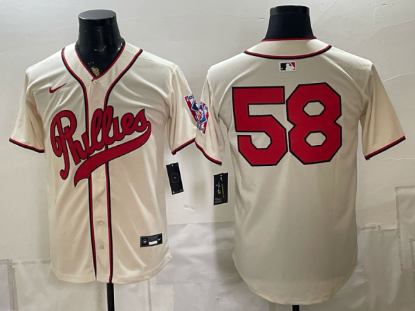 yp251957042-020 Phillies #58 Cream Vintage Baseball Jersey New Cool Base Stitched MLB Jersey KKC020 – 2026–27