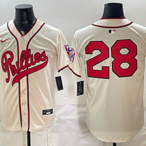 Phillies #28 Cream Vintage Baseball Jersey New Cool Base Stitched MLB Jersey KKC021 – 2026–27