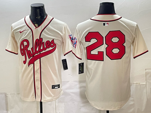 Phillies #28 Cream Vintage Baseball Jersey New Cool Base Stitched MLB Jersey KKC021 – 2026–27
