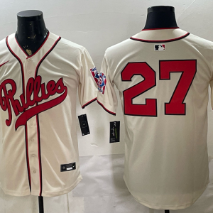 Phillies #27 Cream Vintage Baseball Jersey New Cool Base Stitched MLB Jersey KKC022 – 2026–27