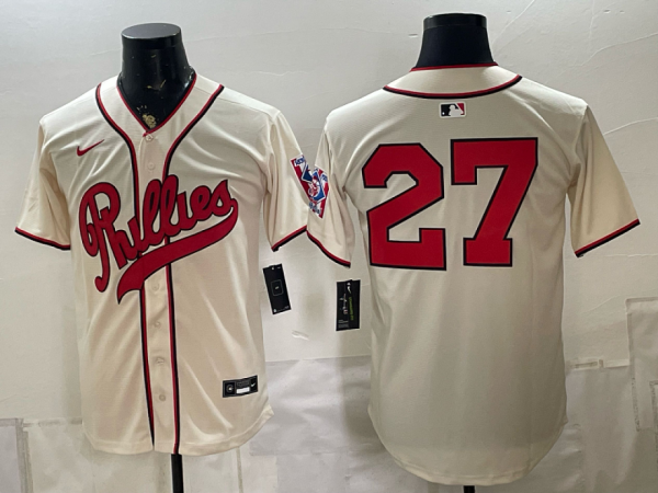 yp251957042-022 Phillies #27 Cream Vintage Baseball Jersey New Cool Base Stitched MLB Jersey KKC022 – 2026–27