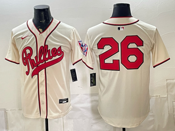 Phillies #26 Cream Vintage Baseball Jersey New Cool Base Stitched MLB Jersey KKC023 – 2026–27