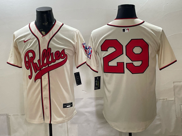 yp251957042-027 Phillies #29 Cream Vintage Baseball Jersey New Cool Base Stitched MLB Jersey KKC027 – 2026–27