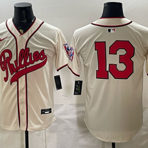 yp251957042-032 Phillies #13 Cream Vintage Baseball Jersey New Cool Base Stitched MLB Jersey KKC032 – 2026–27