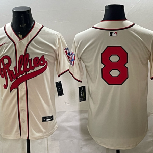 Phillies #8 Cream Vintage Baseball Jersey New Cool Base Stitched MLB Jersey KKC036 – 2026–27