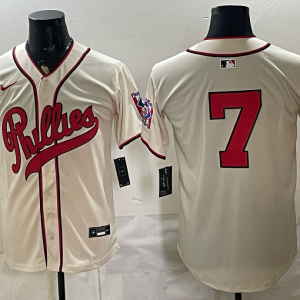 Phillies #7 Cream Vintage Baseball Jersey New Cool Base Stitched MLB Jersey KKC037 – 2026–27