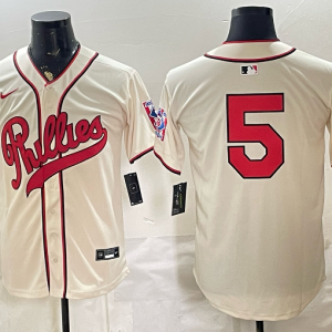 Phillies #5 Cream Vintage Baseball Jersey New Cool Base Stitched MLB Jersey KKC038 – 2026–27