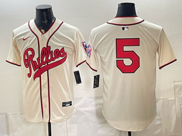 Phillies #5 Cream Vintage Baseball Jersey New Cool Base Stitched MLB Jersey KKC038 – 2026–27