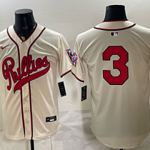Phillies #3 Cream Vintage Baseball Jersey New Cool Base Stitched MLB Jersey KKC039 – 2026–27