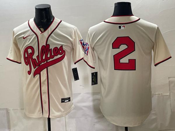 Phillies #2 Cream Vintage Baseball Jersey New Cool Base Stitched MLB Jersey KKC040 – 2026–27