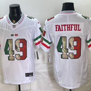 49ers #49 Faithful White Rivalry Patch Men’s Stitched NFL Elite Jersey KKB002 – 2026–27