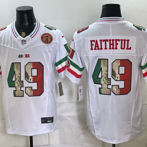 49ers #49 Faithful White Rivalry Patch Men’s Stitched NFL Elite Jersey KKB003 – 2026–27