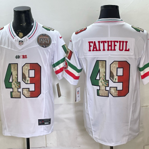 49ers #49 Faithful White Rivalry Patch Men’s Stitched NFL Elite Jersey KKB004 – 2026–27