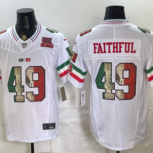 49ers #49 Faithful White Rivalry Patch Men’s Stitched NFL Elite Jersey KKB005 – 2026–27
