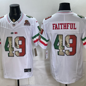 49ers #49 Faithful White Rivalry Patch Men’s Stitched NFL Elite Jersey KKB006 – 2026–27