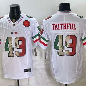 49ers #49 Faithful White Rivalry Patch Men’s Stitched NFL Elite Jersey KKB008 – 2026–27